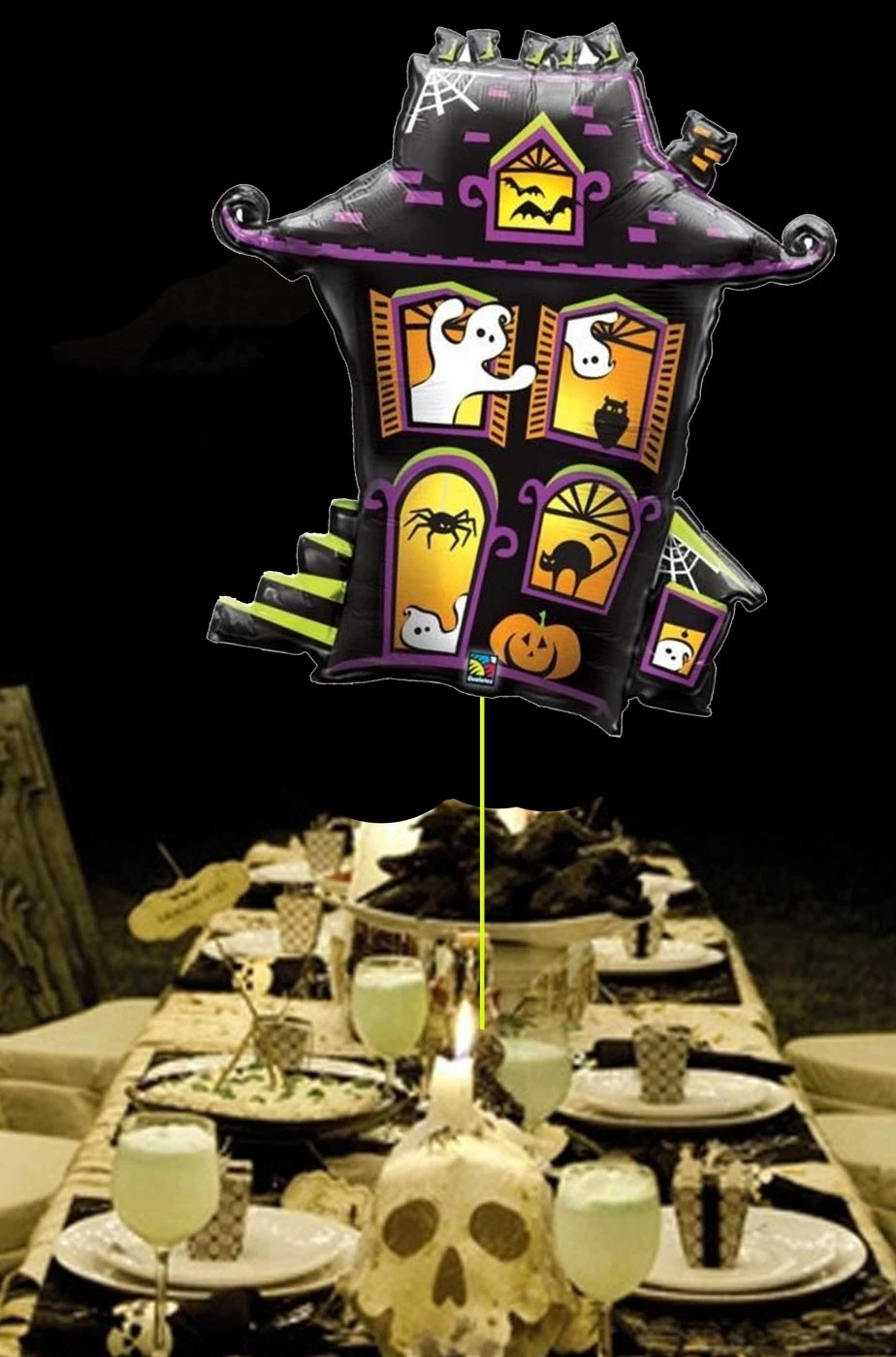 AMSCAN Palloncino Halloween Grande Casa Stregata Da Gonfiare A Elio - immagine 2