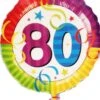 AMSCAN Palloncino In Foil Con Stampa Olografica Compleanno 80 Anni