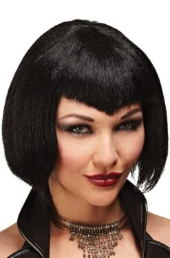 Parrucca A Caschetto Nera Valentina Emo Anni 20