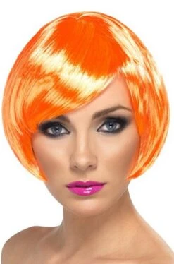 Smiffys Parrucca Arancio Liscia A Caschetto Corta Con Frangia Zucca
