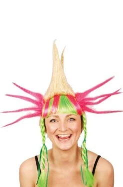 Parrucca Arcobaleno Corta Con Taglio A Punte Bambola Pazza O Clown