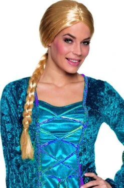 Parrucca Bionda Con Treccia Stile Medievale Frozen