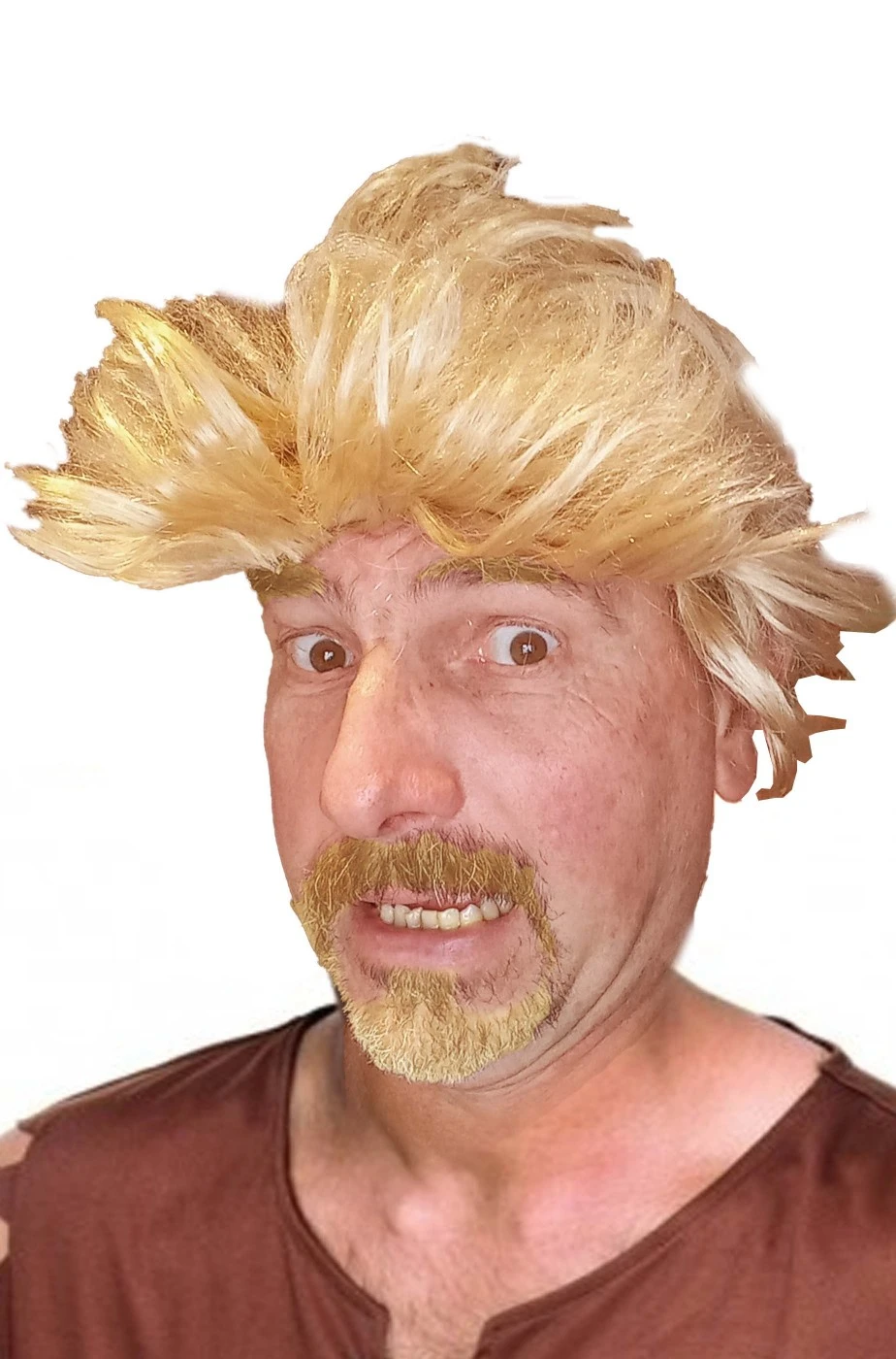 Parrucca Bionda Corta Con Grande Ciuffo Anni 50 Barney - immagine 2