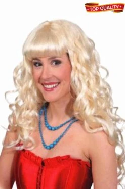 Parrucca Bionda Di Qualita' Lunga Mossa Con Frangia Oscar Lady