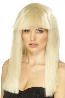 Smiffys Parrucca Bionda Liscia Lunga Con Frangia Lady GaGa Style