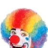 Parrucca Arcobaleno Riccia Corta Afro Clown Multicolore