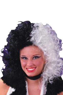 Parrucca Donna Bianca E Nera Crudelia De Mon