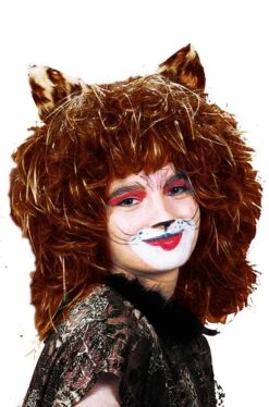 Parrucca Da Gatto Rosso Ghepardo Lunga Cats Con Orecchie