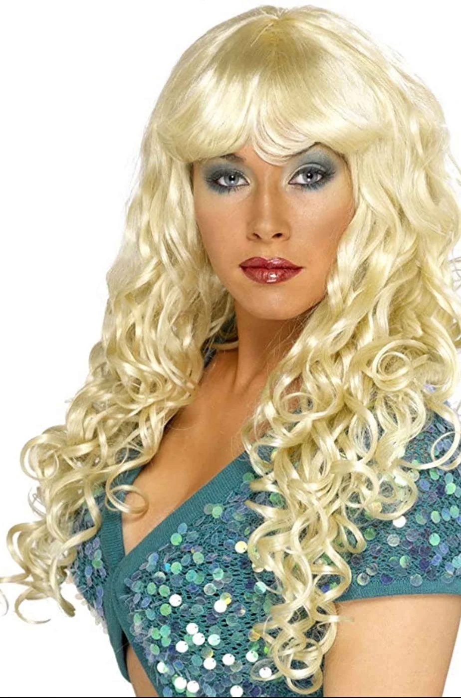 Smiffys Parrucca Donna Bionda Lunga Mossa Con Frangia Sirena