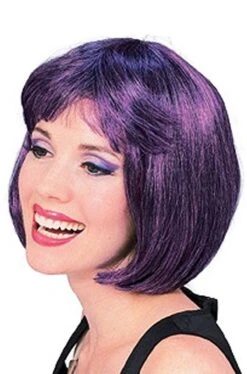 Parrucca Donna Corta Viola A Caschetto