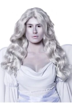 Smiffys Parrucca Donna Grigia Lunga Senza Frangia Mossa