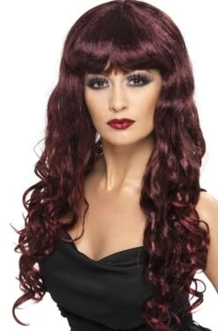 Smiffys Parrucca Donna Lunga Marrone Castana Ramata Mossa