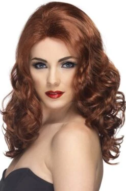 Smiffys Parrucca Donna Lunga Marrone Mossa
