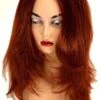 Parrucca Donna Lunga Rosso Ramato Liscia Senza Frangia