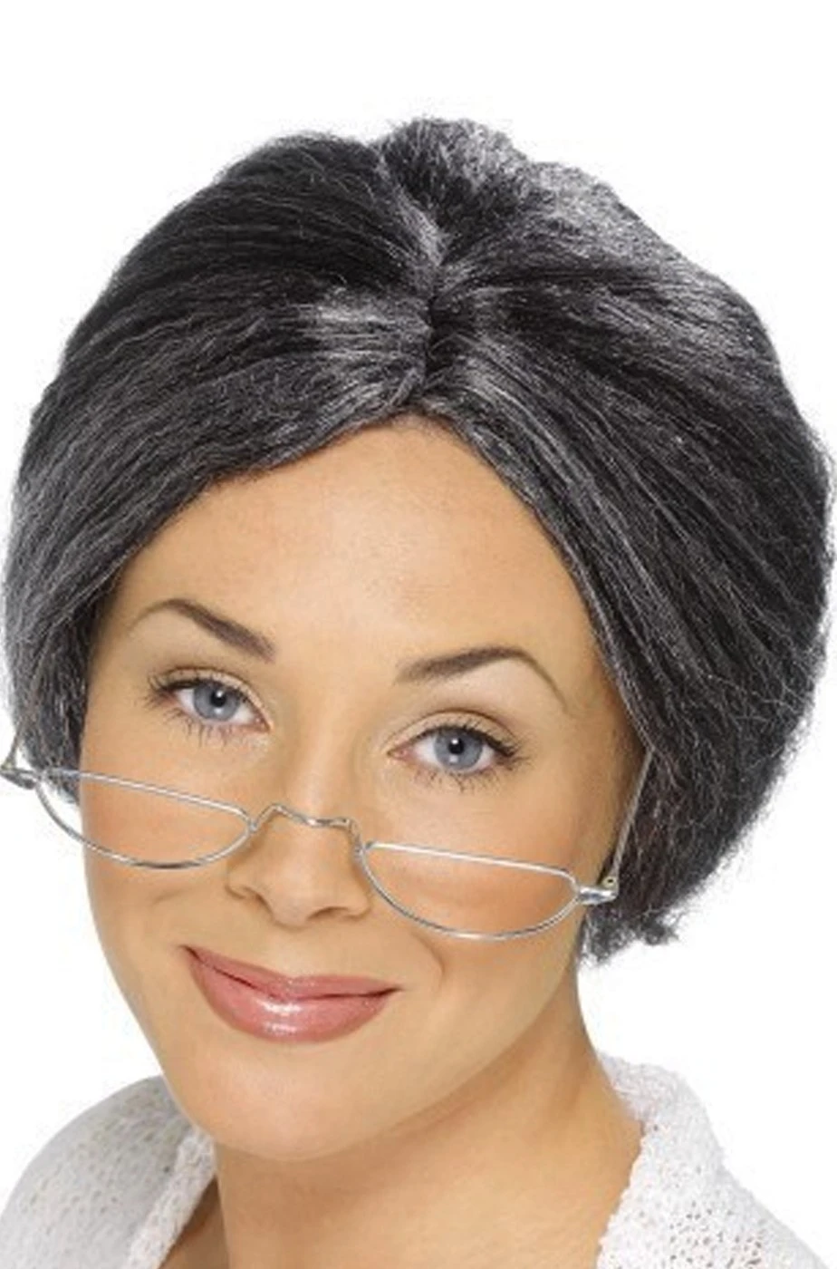 Smiffys Parrucca Donna Vecchia Anziana Nonna Grigia Strega Befana