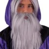 Parrucca E Barba Grigio Chiaro Argentato Mago Gandalf Silente Merlino