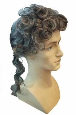 Parrucca Grigia Mossa Con Codino Lunga 700 Sanculotto