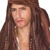 Parrucca Marrone Con Treccine Lunga Pirata Dei Caraibi Con Bandana