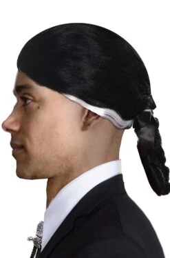 Smiffys Parrucca Nera Con Codino Per Vampiro O Vincent Vega