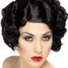 Smiffys Parrucca Nera Mossa Corta Senza Frangia Anni 20 Stile Betty Boop