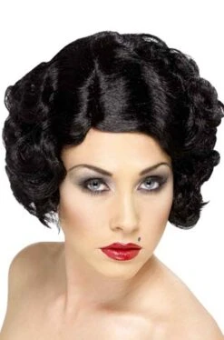 Smiffys Parrucca Nera Mossa Corta Senza Frangia Anni 20 Stile Betty Boop