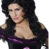Smiffys Parrucca Nera Riccia Mossa Lunga Senza Frangia Gotica Dark