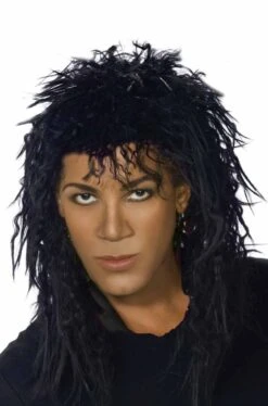 Parrucca Nera Lunga Scalata Stile Michael Jackson In Bad Anni 80