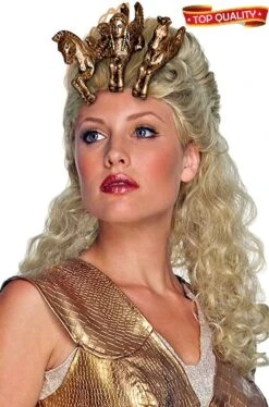 Smiffys Parrucca Bionda Mossa Lunga Setosa Dea Greca Effetto Capelli Veri
