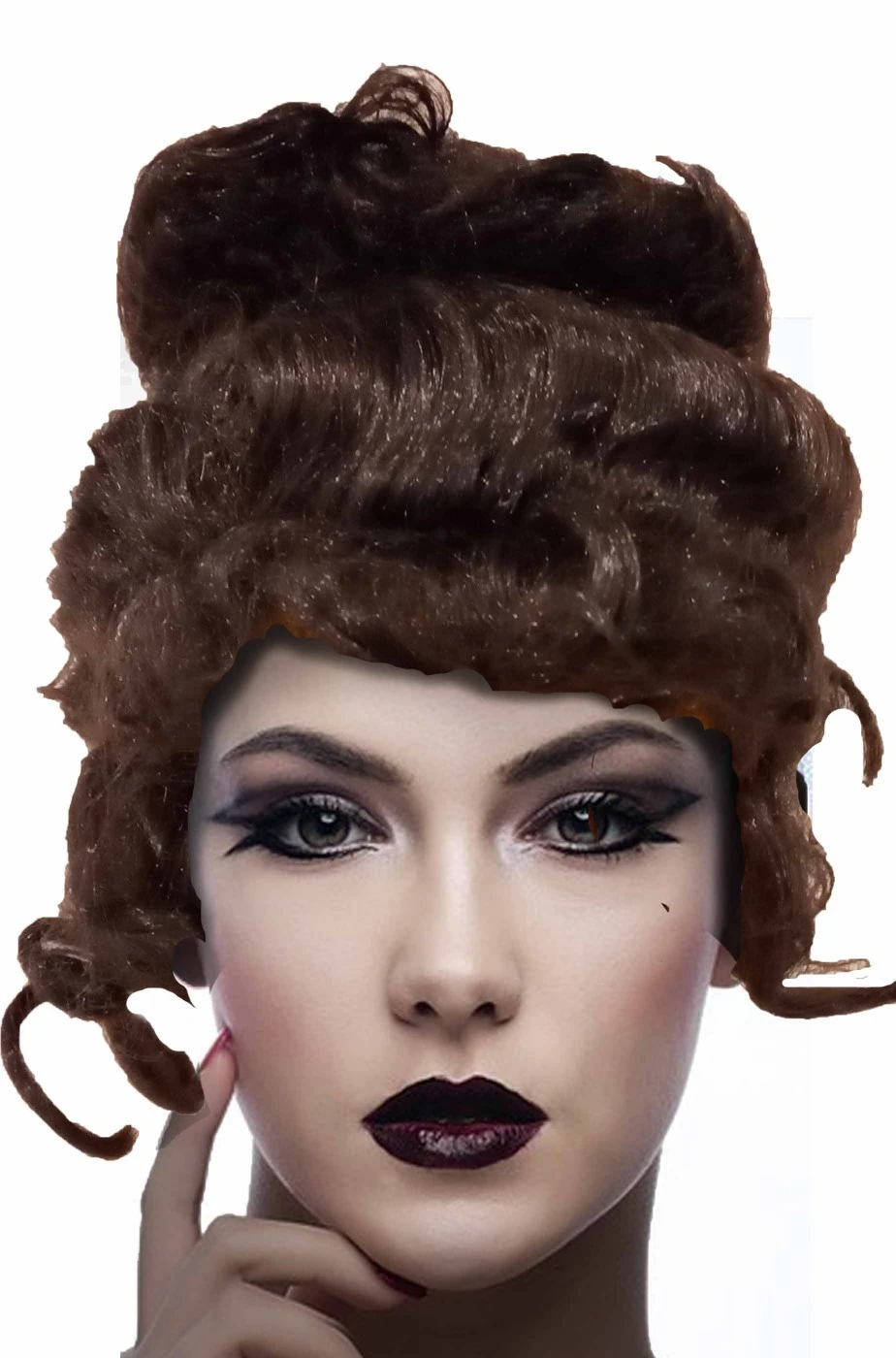 Parrucca Stile 800 Castana Con Chignon Grande Dama Vittoriana