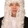 Parrucca Bianca Con Boccoli Lunga Da Giudice Storico Inglese