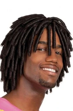 Parrucca Uomo Corta Nera Rasta Per Gullit