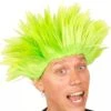 Parrucca Verde Fluo Scalata Anni 80 Liscia A Punte Corta Troll Manga Anime Per Cosplay