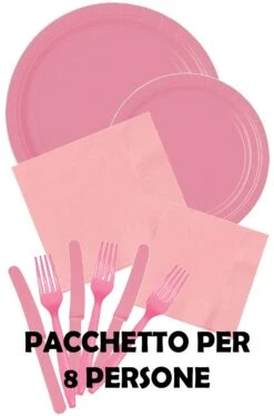 AMSCAN Party Rosa Pacchetto Offerta Per 8 Persone