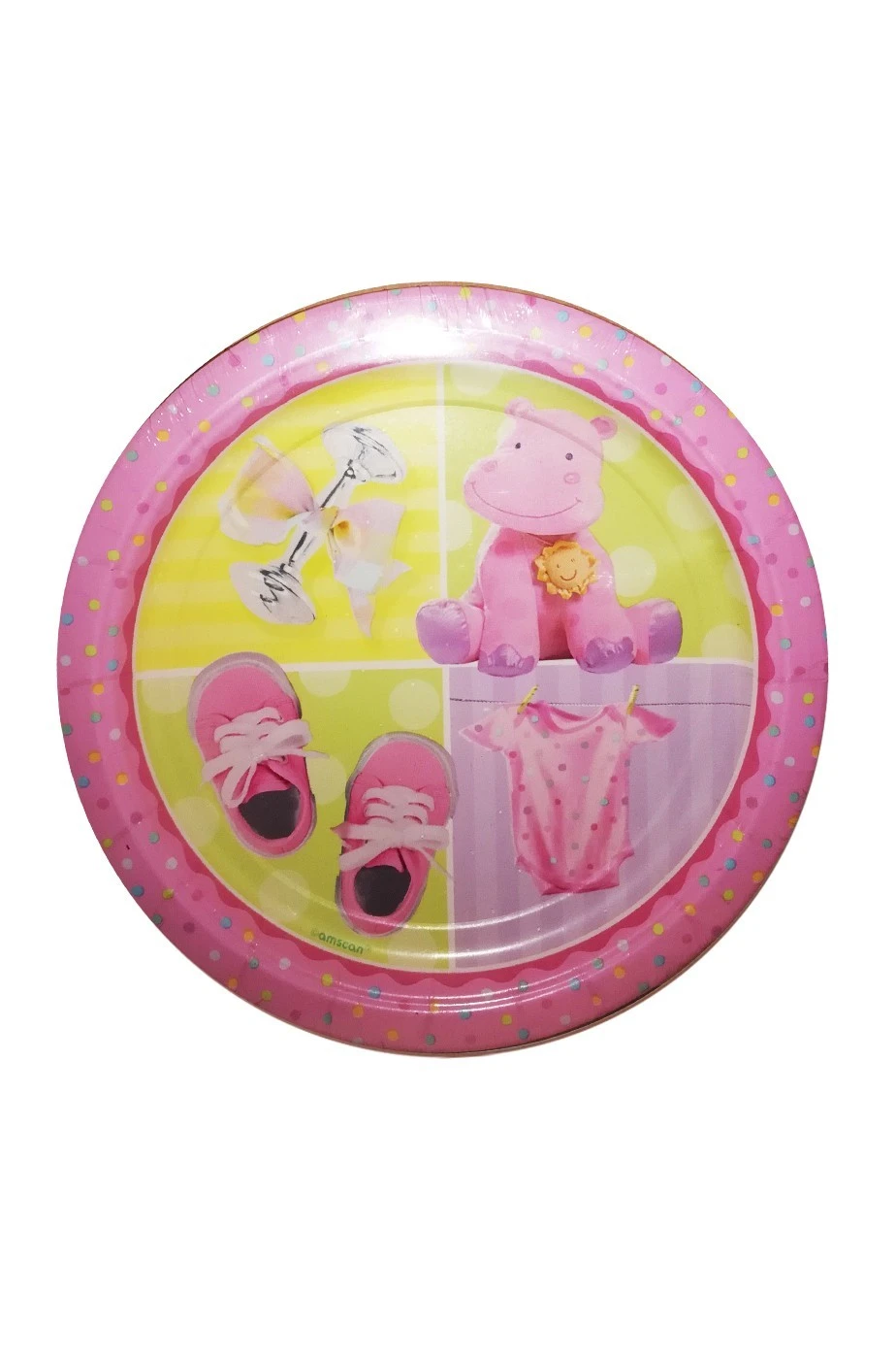 AMSCAN Party Rosa Piatti Di Carta Con Pupazzi Confezione Da 8, 23cm