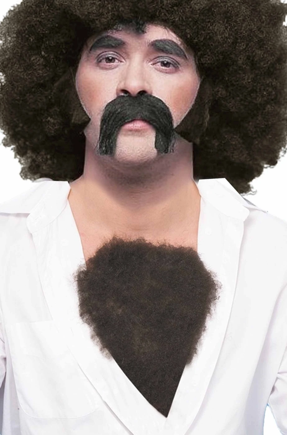 Pelo Finto Per Il Petto Villoso Marrone Scuro Lupo Mannaro - immagine 2