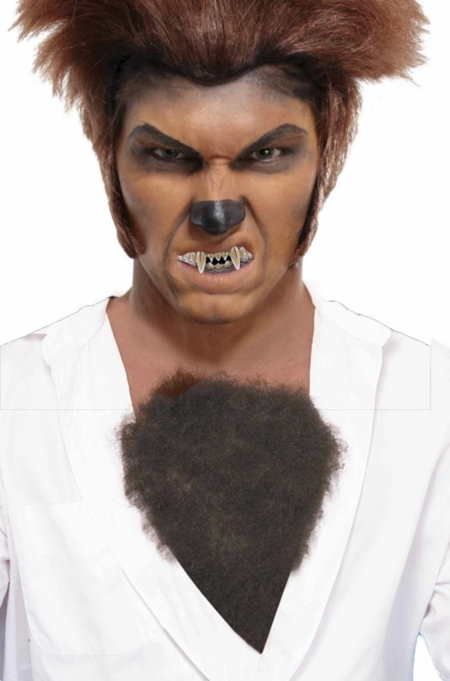 Pelo Finto Per Il Petto Villoso Marrone Scuro Lupo Mannaro