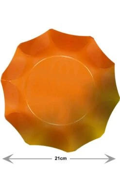 AMSCAN Piatti Party Di Carta Ondulati Arancioni Sfumati, 10 Piatti, 21cm