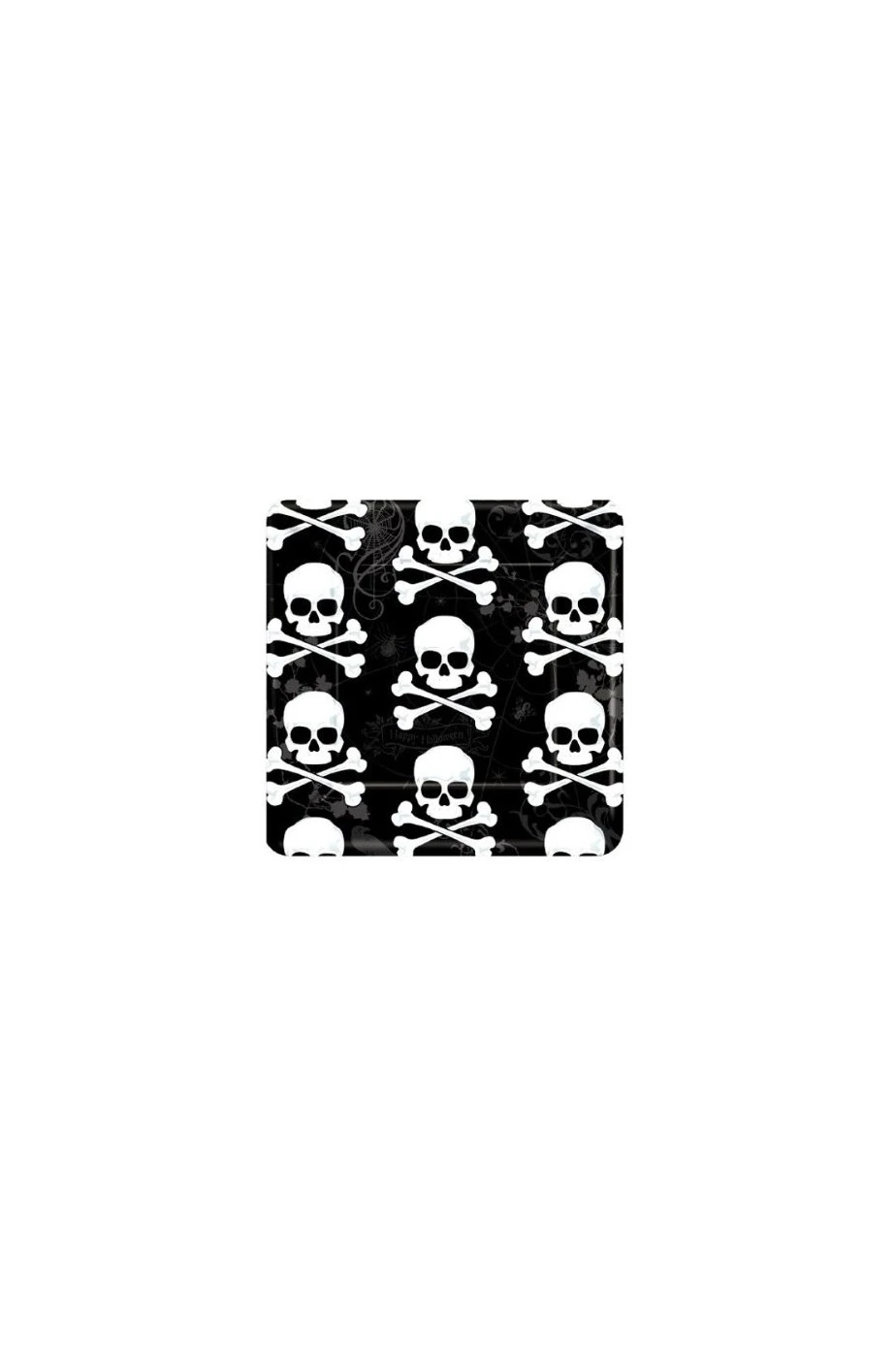 Halloween Party Jolly Roger Piatti Di Carta Con Teschio 18pzx18cm