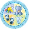 AMSCAN Piatti Party Azzurri Elefantino Bimbo Di Carta Cm 18 8 Piatti