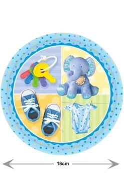 AMSCAN Piatti Party Azzurri Elefantino Bimbo Di Carta Cm 18 8 Piatti