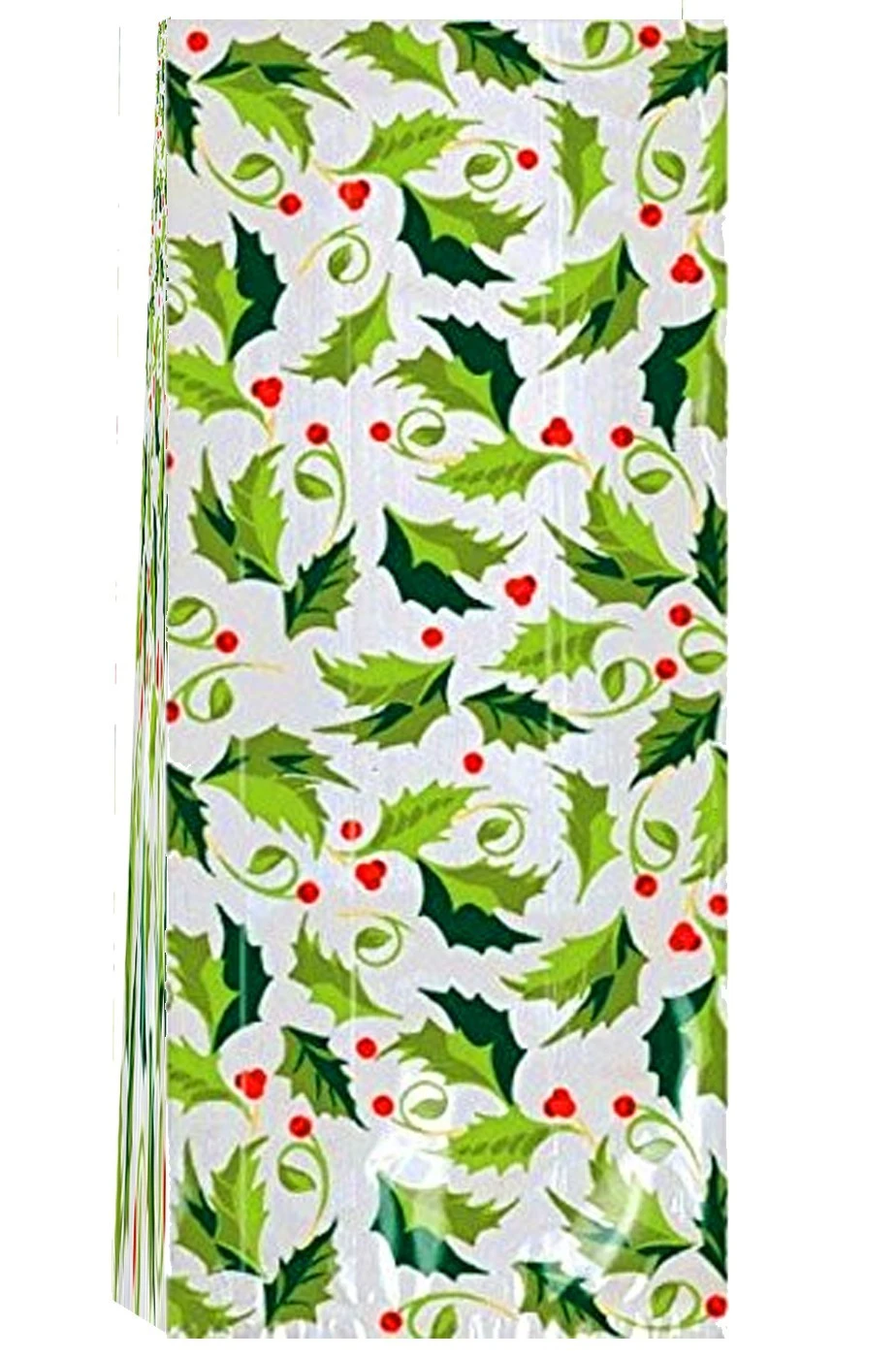 AMSCAN Sacchetti Per Regali Di Natale In Nylon Con Foglie Di Vischio