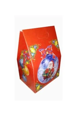 Scatola Per Regali Di Natale In Cartone Robusto Pieghevole A Forma Di Casetta.