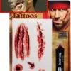 FX Tatuaggi Con Ferite Horror Sei Pezzi Con Sangue Finto