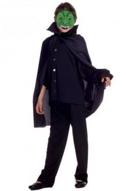 API Set Halloween Bambina Offerta Maschera Strega E Mantello 70 Cm