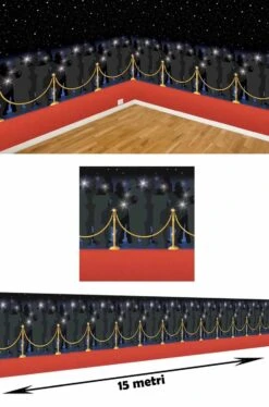 AMSCAN Sfondo Per Scenografia Hollywood Party 15 Metri Red Carpet