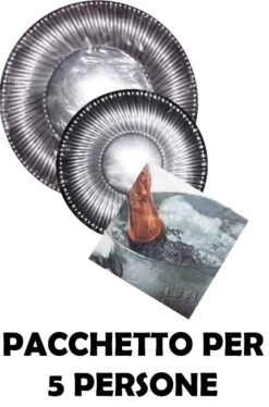 Silver Party Pacchetto Per Cinque Persone Color Argento 10pzx22cm