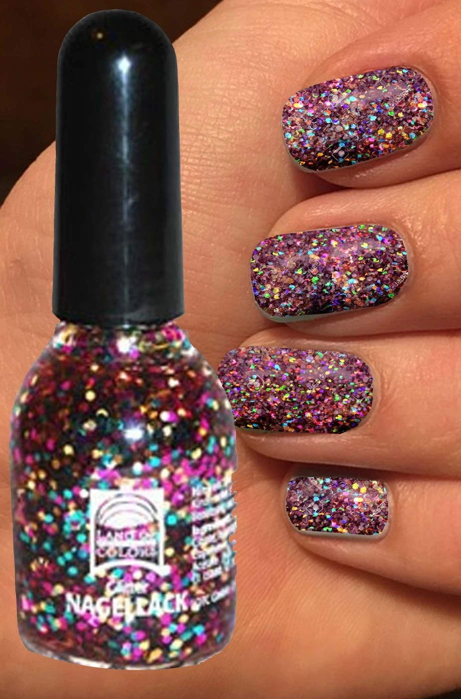 Smalto Per Unghie Brillantini Glitter Arcobaleno 15 Ml