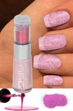 Smalto Per Unghie Brillantini Duo Rosa Da Applicare Su Smalto Rosso 8ml