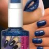 Smalto Per Unghie Brillantini Nailart Blu Con Rossetto In Nuance