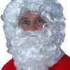 Set Barba Baffi E Parrucca Bianche Babbo Natale Lunghezza Circa 25 Cm